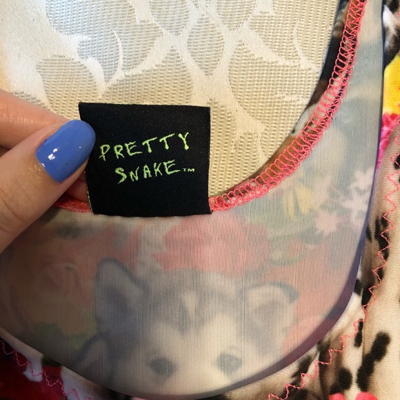 Pretty Snake Puppy Garden Party Fit&Flare Dress - Picture 9 of 14